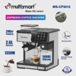 Machine à café Multifonction Pro Café Grain+ Lait + cappuccino 20 Bar 2.6L 1350W + Fonction Moulin a café MULTISMART MS-CF5012 – Image 4