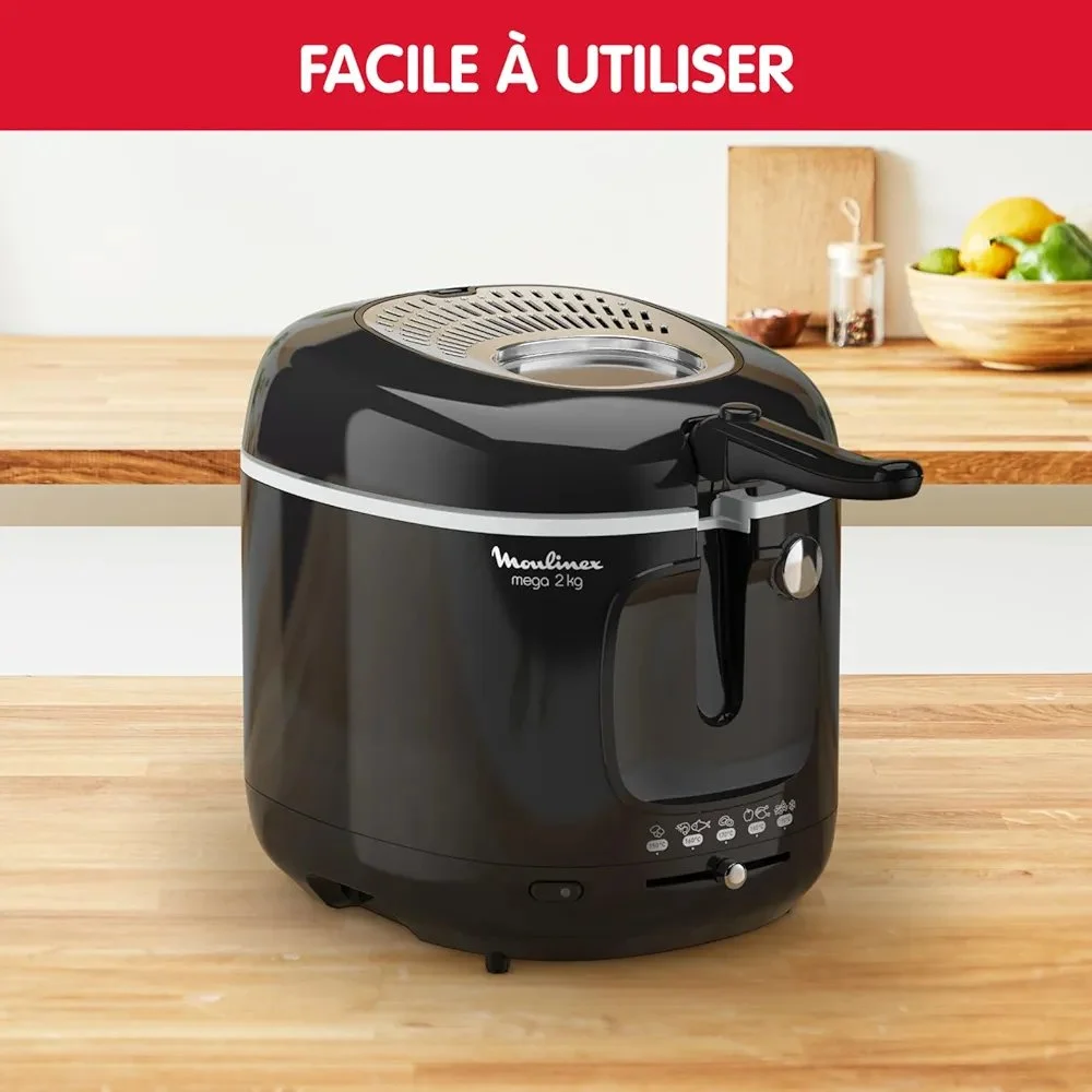 1000005302.webp Friteuse Moulinex Original Classique Mega XXL, 2Kg, 1800W, Inox/Noir - AM480870 – Image 1