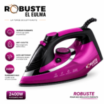 Fer à repasser vapeur Robuste 2400W FC2000M rose – Image 2
