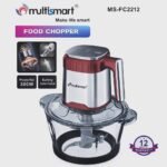 Hachoir En verre 2L 300W 04 Lames avec 03 Vitesses MultiSmart MS-FC2212 Rouge – Image 4