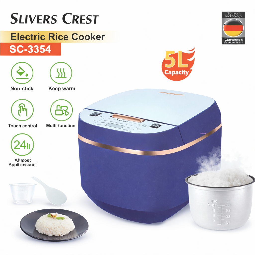 42138.png Cuiseur a Riz Electrique Multifonctions 5L Slivers Criest SC-3354 – Image 1