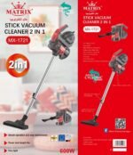 Aspirateur Balai 2en1 – 600W - 0.6L Noir et Rouge Matrix MX-1721 – Image 2