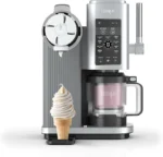 Machine a Glace et Sorbetière, 13 modes, Machine a glaces l’italienne Intégré, Avec 2 pots, Pièces Amovibles Lavables au Lave-Vaisselle, Gris platine NINJA CREAMi Scoop et Swirl Original NC701EU