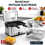 Friteuse inox 4L -  2000 W  avec 03 panier SilverCrset  DF3700 – Image 3