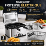 Friteuse inox 4L -  2000 W  avec 03 panier SilverCrset  DF3700