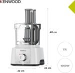 Robot Multifonction 1000W 3L 2 Vitesses Kenwood FDP65.450WH – Image 4