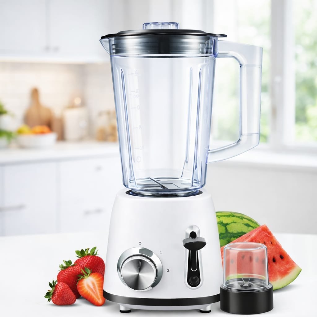 IMG-20260414-WA0044.jpg Blender En plastique 2 en 1 - 400W 1.5 L + Moulin Multismart MS-BD1101 – Image 1