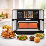 Air fryer Numérique  Bac 10L 2600W Avec Séparation - Digital Multiprogrammes En inox Sonashi SAF-115