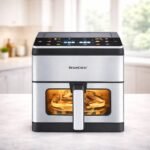 AirFryer inox Smart XL 8L 2000W Double Résistances Avec Multi-Programmes 360° SilverCrest RA880