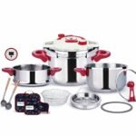 Cocotte inox 14 pcs 5+7L avec Minuteur en inox 18/10 Tirex