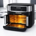 AirFryer inox XL  L10.5 2000W 10 Programmes 1 Bac XL avec séparation amovible Brandmann BR5511DTW – Image 2
