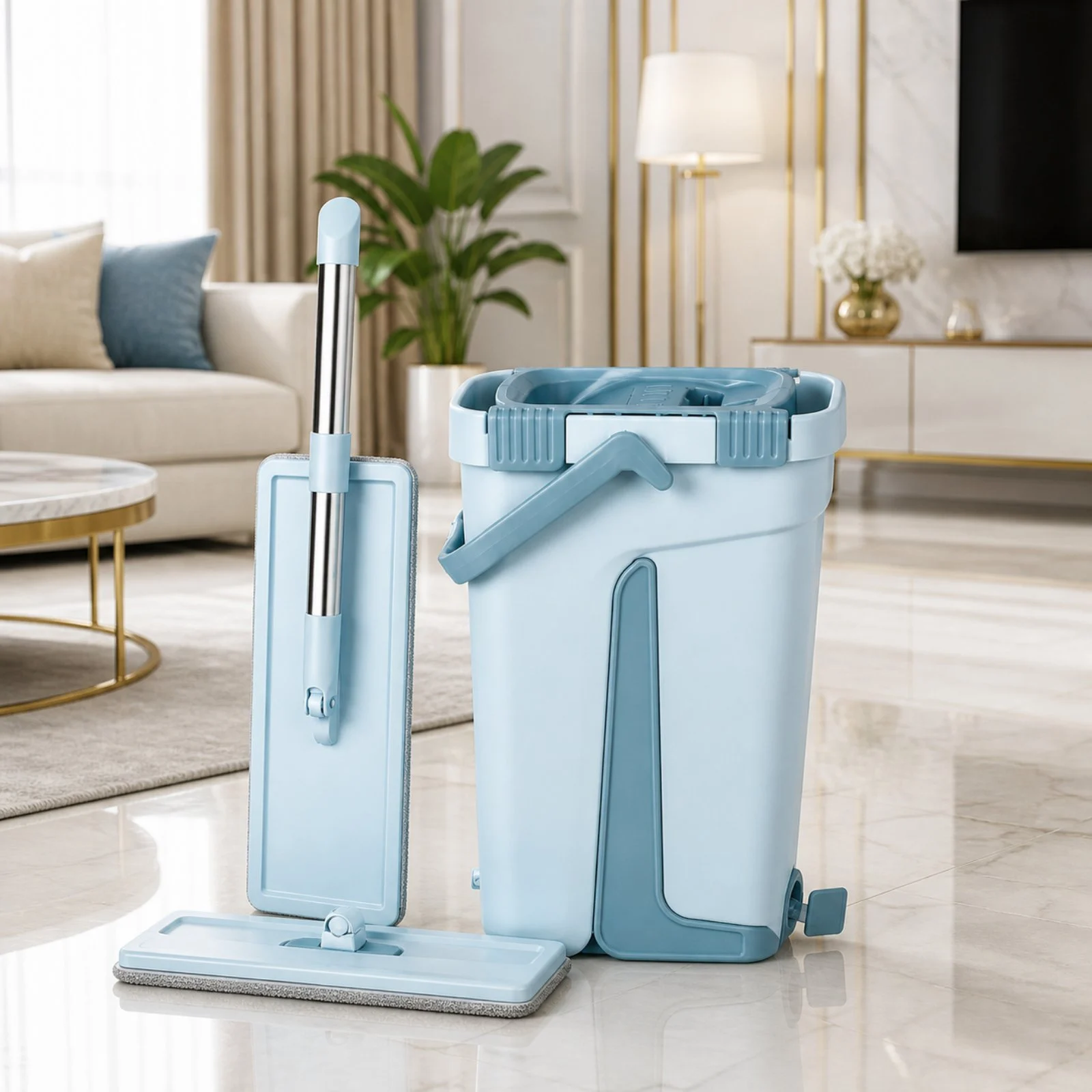 IMG-3ddb001efe8087e937b0334ed664fd19-V.webp Balai clean magique 2 en 1 avec 2 Recharge Cleantex BM0370 Vert – Image 1