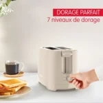 Grille-Pain  Moulinex850W À 2Fentes À Largeur Variable Avec 7Niveaux De Dorage Et Fonctions Décong élation Et  Morning LT2M0B10 – Image 5