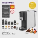 Machine à Café inox Multi Capsules 6 en1 – 1450W 19 Bar TRUSTMANN TM-MC-4001