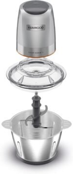Hachoir inox Électrique 500W Avec Bol Inox 0.6L Et 4Lames Kenwood Original CHP62.700SI – Image 2