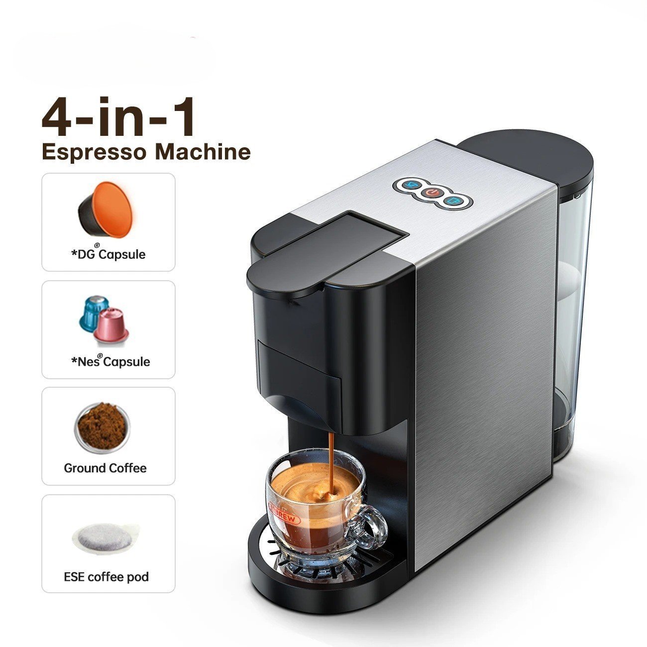 main-image-1-2.jpeg Cafetière 4 en 1 Multi-Capsules 19Bar 1450W Bomann ES 1190 CB – Image 1