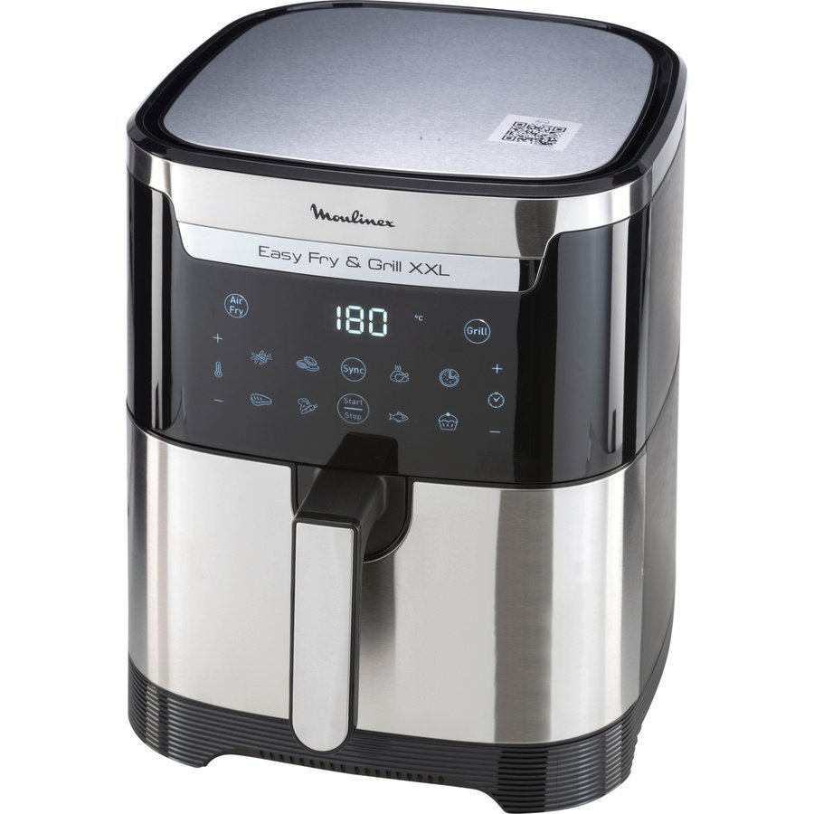 moulinex-easy-fry-grill-xxl-inox-ez801d10_001.jpg Friteuse Sans Huile À Air Numérique 6.5l 1800w Moulinex EZ801D10 – Image 1