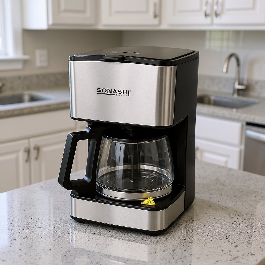 uygtd.jpeg Cafetière électrique 680 w 0,8L Sonashi scm-4987 – Image 1